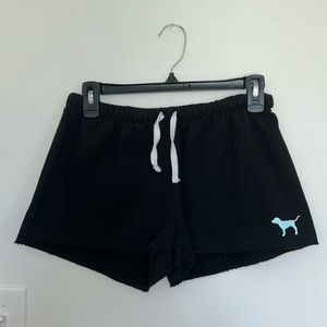 vs pink shorts sweatpants material